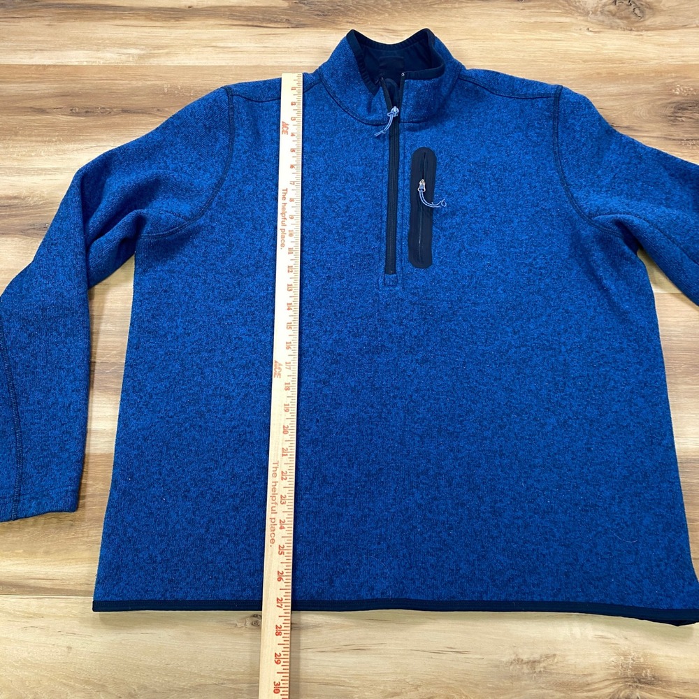 Lands End Fleece Pullover Men XL Heritage Polyester 1/4 Zip Blue Classic Outdoor - Picture 4 of 9
